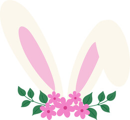 bunny ears and flowers icon