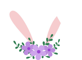 bunny ears and flowers icon