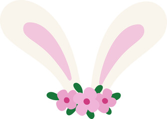 bunny ears and flowers icon