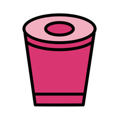 Bin Ecology Trash Filled Outline Icon