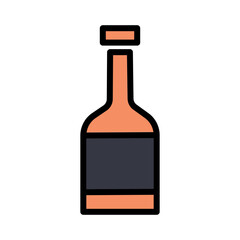 Bottle Drink Plastic Filled Outline Icon