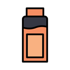 Bottle Drink Plastic Filled Outline Icon