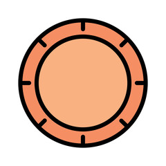 Naklejka premium Plastic Plate Food Filled Outline Icon