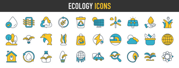 Ecology icons set. carbon neutral, net zero, eco planet green signs, nature eco symbol vector illustration
