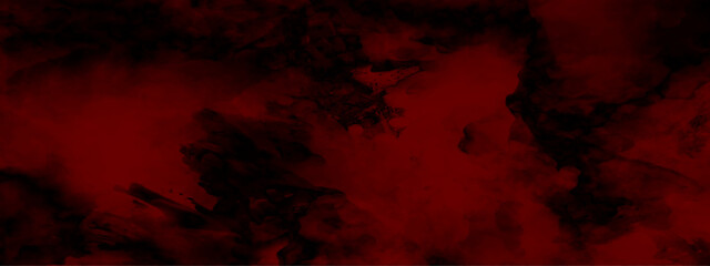 Abstract red background with black grunge background texture in modern art design. Dark grunge red texture concrete. Dark grunge red concrete. Dark Red horror scary background. grunge horror texture. - obrazy, fototapety, plakaty