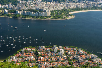 Rio de janeiro, Brazil. Neighborhood of Urca, Guanabara Bay and in the background the neighborhood of Flamengo.