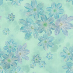 Seamless floral pattern. Delicate abstract watercolor background in digital processing, for textiles, packaging, wallpaper