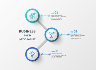 Obraz premium Modern business infographic template with 3 options or steps