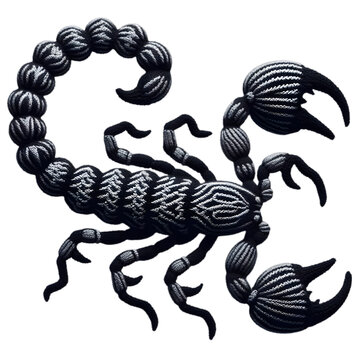 Scorpion Knitting Pattern Illustration Art with a Transparent Background Generative AI.