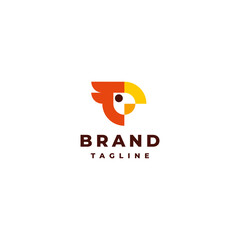 Fototapeta premium Simple Pixel Parrot Head Logo Design. Parrot Head Simple Icon Logo Design.