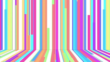 3d animation of abstract background with random colorize middle sized animated lines on white surface, 4K particular video template