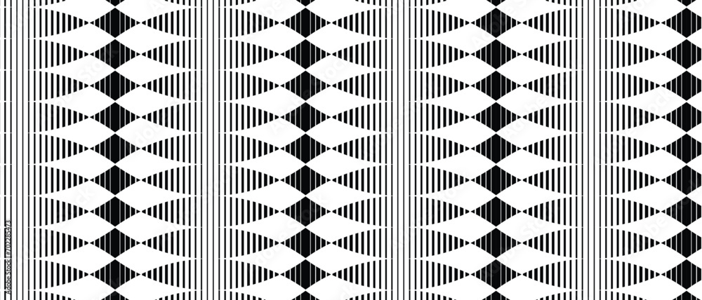 Poster abstract monochrome geometric seamless transition thin to thick stylish pattern.