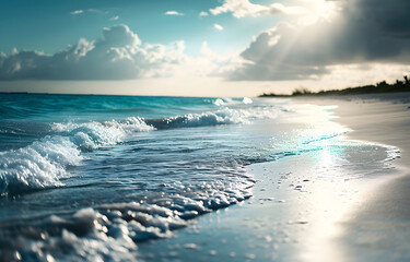 Fototapeta premium Bright day, sea, sun and sand, peace and relaxation.