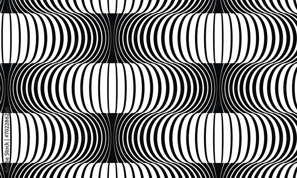 Poster abstract creative geometric seamless transition thin to thick line pattern.
