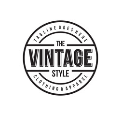 Fototapeta na wymiar Vintage Retro Cloth Apparel badge stamp. Classic Vintage Retro Label logo design.