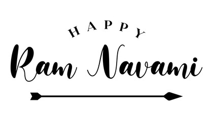 Happy Ram Navami lettering indian hindu festival vector illustration. - obrazy, fototapety, plakaty