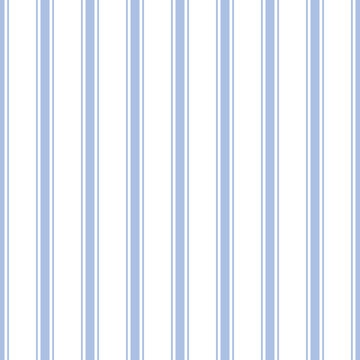 Courage Ticking Stripe, a seamless vector pattern with traditional ticking stripe in periwinkle blue on a white background. Simple coordinate design perfect for boy&rsquo;s nursery, kids decor and clothes.
