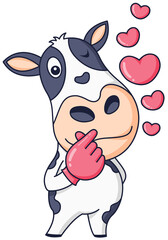 Valentine theme cow