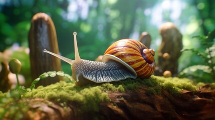 Snail Mollusc Garden image.Generative AI - obrazy, fototapety, plakaty