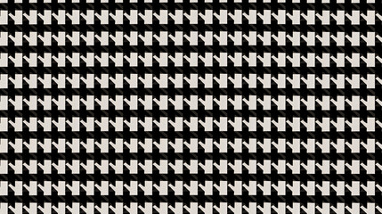 Unsymmetrical Scottish Lowlands Houndstooth seamless pattern black and white texture background