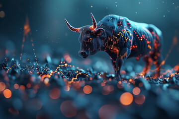 Bull market trading background