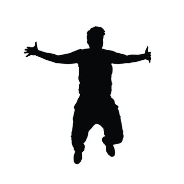 recommend clip art: Silhouette of a person jumping vector. Success and happiness concept vector, silhouette of a person jumping with happiness. Happy Jump Silhouette.