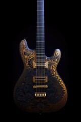 Electric guitar made of gold and sapphire