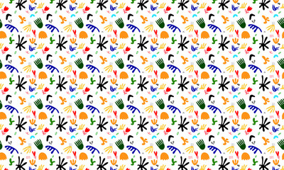 Abstract seamless pattern floral, flowers and plants, nature hand drawn background design vector illustration.