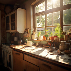 실내, 휴식, 휴양지, 힐링, 인테리어, 휴양, 자연, 부엌, 노을,