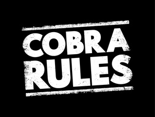 Cobra Rules text stamp, concept background