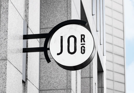 Rounded Coffer Sign Mockup