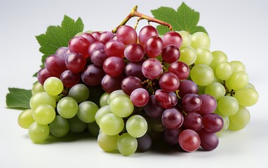 group of grapes color isolated on white background