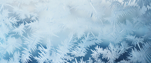 frozen window, frost on the glass, frosty window pattern 