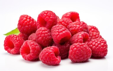 bunch of fresh raspberry isolated on white background