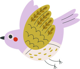 Flying Bird With Floral Pattern