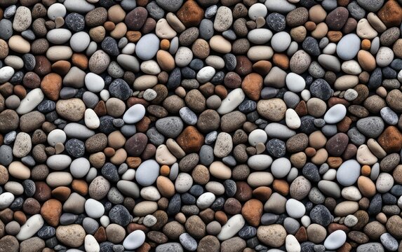 gravel in various sizes and shades Seamless Pattern Background