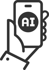 Artificial intelligence black icon