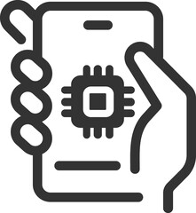 Artificial intelligence black icon