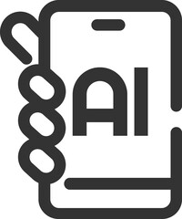 Artificial intelligence black icon