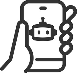 Artificial intelligence black icon