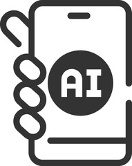 Artificial intelligence black icon