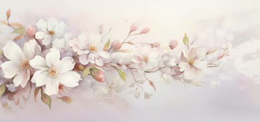 Fototapeta na wymiar Sakura blooming pink spring blossom floral branch nature cherry background flower petal background