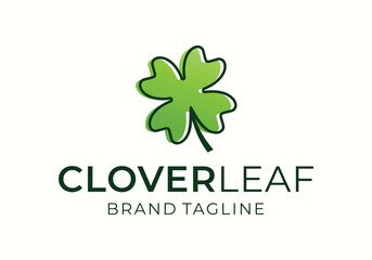 four leaf clover shamrock logo icon vector design
