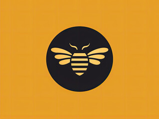 Bee yellow symbol design. Logo fly bee eazy created
