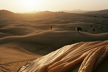 paragliding in the desert