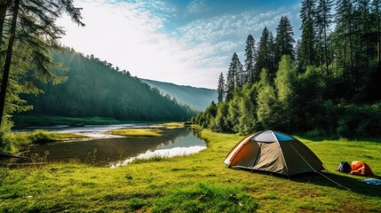 Campground activity fun trail travel vacation grass holiday mountains leisure river rest summer landscape tent park sport hiking adventure forest sun nature spot
