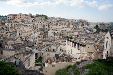 Fototapeta na wymiar View of the old city of Matera and its Sassi. Italy.