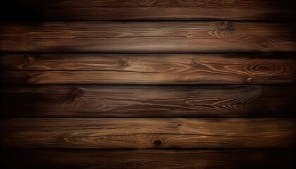 Dark brown wooden plank background, wallpaper. Old grunge dark textured