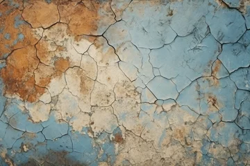Wall murals Old dirty textured wall Grunge color texture, blue and brown color, old cracked surface.