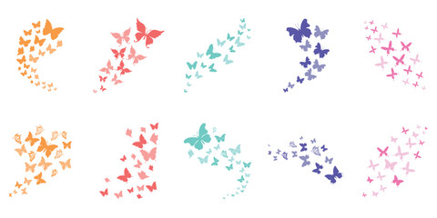 Flying Butterflies Illustration - obrazy, fototapety, plakaty